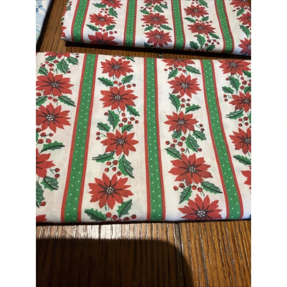 Vintage Fabric Remants: Sun, Bunnies, Florals Poinsettias